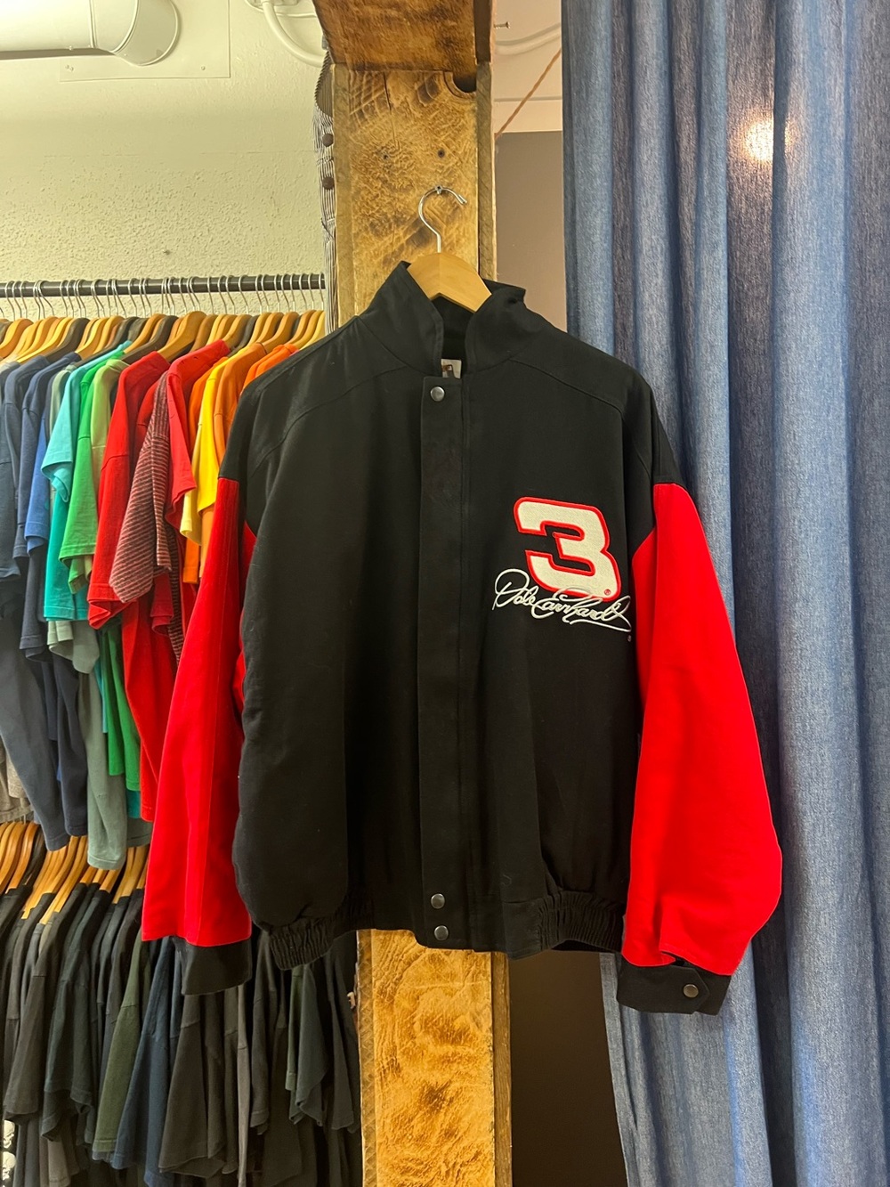 Vintage Dale Earnhardt 3 NASCAR Black And Red Bomber Jacket